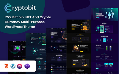 Cryptobit - Financial Technology & Crypto Currency WordPress The 3d animation branding design graphic design illustration logo motion graphics ui vector