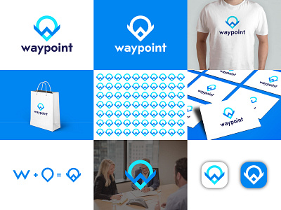 Waypoint Logo Mark | Letter W With Pin Location Logo abcdefghijklmnopqrstuvwxyz app best logo brand brand identity branding graphic design illustration letter w logo location location logo location pin logo logo design minimalist logo traveling logo w w with location logo way logo waypoint