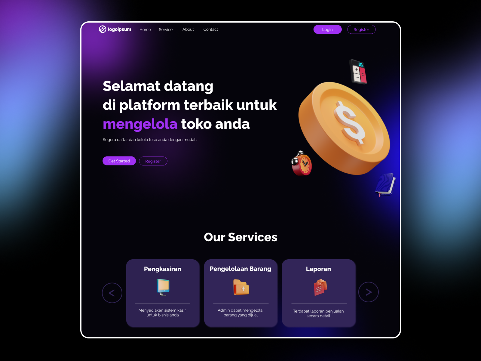 Store Management System branding graphic design store ui website