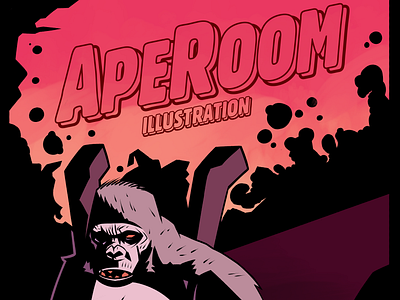 ApeRoom Branding ape branding design gorilla graphic design illustration logo mignola noir typography