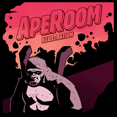 ApeRoom Branding ape branding design gorilla graphic design illustration logo mignola noir typography