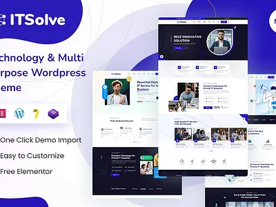 Digital Marketing and IT Solution Service WordPress Theme 3d animation branding design graphic design illustration logo motion graphics ui vector