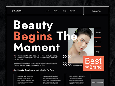 Beauty Product Web Interface beauty bitmate brand care cosmetics design e commerce exploration foundation goods healthcare interface make up product product design selfcare skin ui web web header