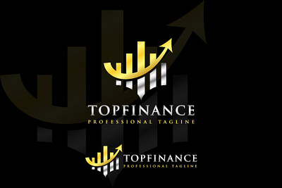 Luxurious Top Business Financial Logo Design economy finance financial gold graph