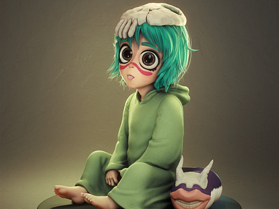 Nel from bleach 3D Fanart 3d anime bleach blender character cute design disney fanart realism redshift sculpt zbrush