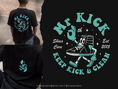 MR KICK SHOE CARE apparel branding characterdesign clothing design graphic design graphicdesign il illustration logo typography vector