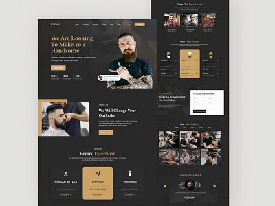 Barbershop Landing Page Design Template barbershop business landingpage ui ux