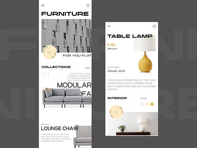 Furniture Marketplace android animated animation app design e commerce furniture home furniture interface ios marketplace mobile motion motion design motion graphics office furniture online purrweb ui ux