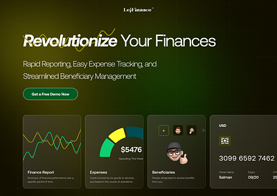 FinTech Hero Page design finance fintech hero ui web