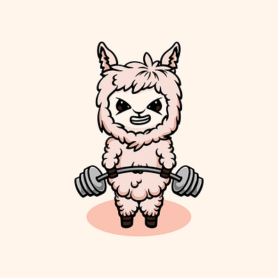 Cute Alpaca Workout branding cute workout illustration icon illustration logo ui