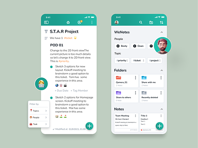 Wenotes app design figma note product ui ux