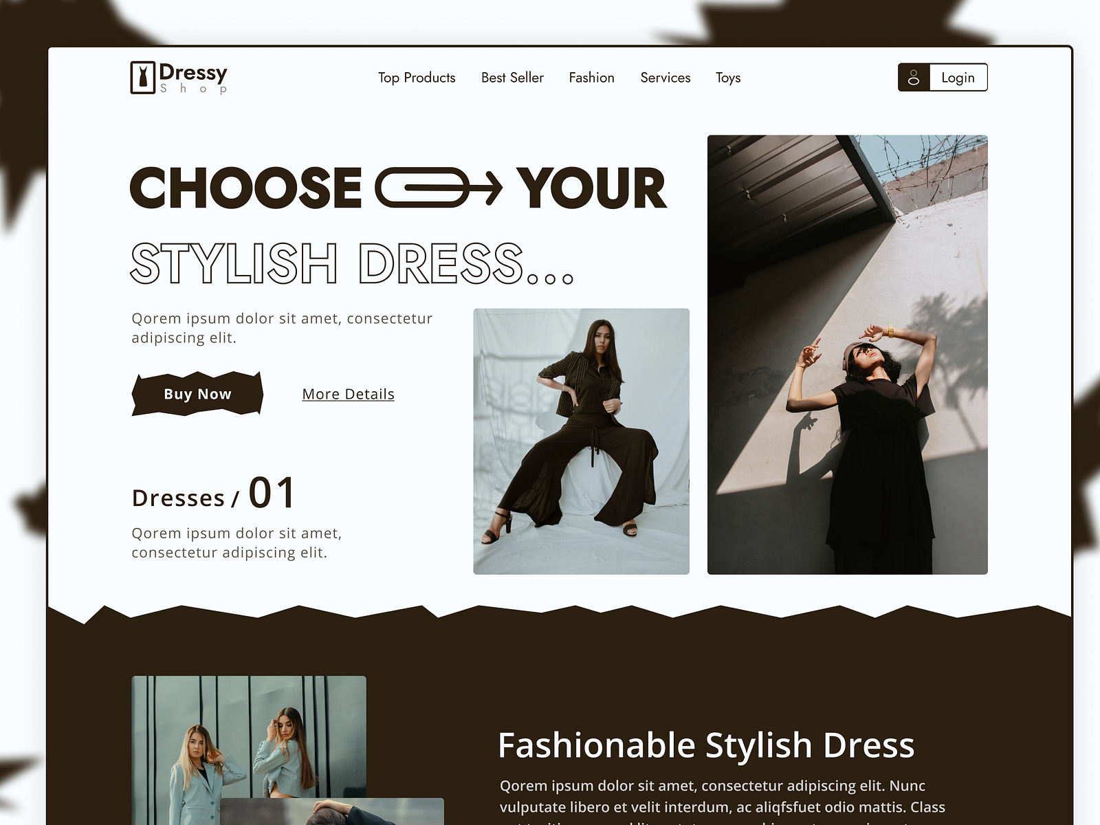 Dressy Shop landing page by Shakil-ur-Rahman Akash on Dribbble