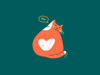 Heart You 2d art angry cat cute flat illustration illustration vector