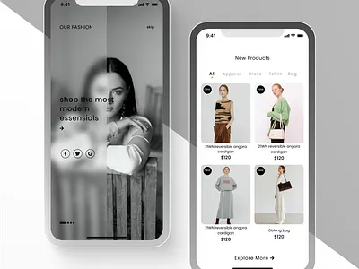 Fashion App Ui applicationdesign branding clothingapp ecommerce fashion ui ux