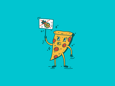 No Pineapple 2d art flat illustration illustration pepperoni pizza vector