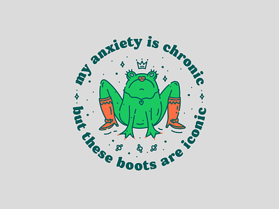 Queen Frog 2d art flat illustration frog frog legs funny quote illustration vector