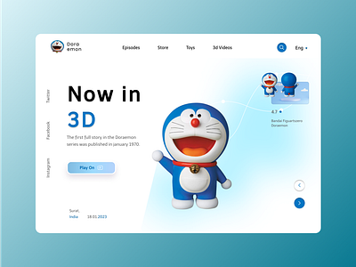 Doraemon Web Ui bluewebui cartoonwebui doremon kidswebui uiux