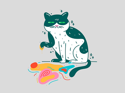 It’s ART! 2d art abstract artist cat flat illustration funny cat illustration vector