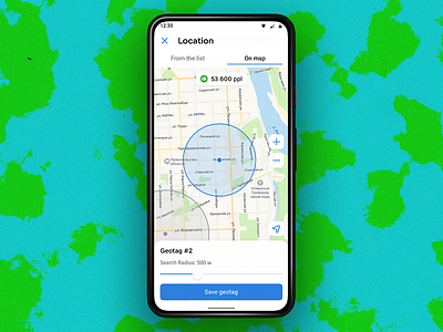 Selecting a geotag on the map geotag location map mobile search settings ui ux vk