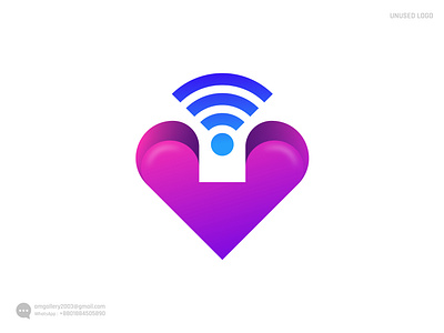 Wifi + Love Logo Design augmented reality brand and logo brand identity branding colorful creative logo fiverr graphic design illustration lettermark logo logo designer logos love logo minimal modern logo upwork wifi wifi logo wordmark