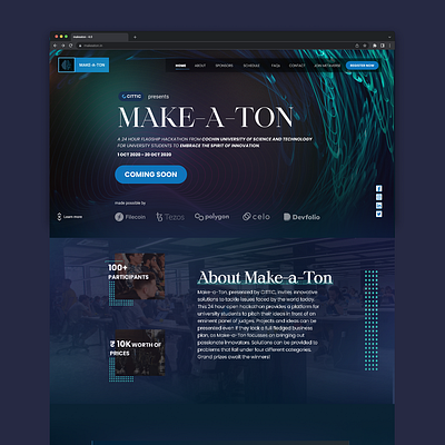 Website design for Makeaton 4.0 - CITTIC CUSAT design figma ui user interface web design website design