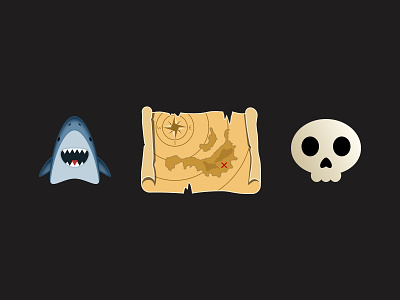 Game Icons (2) compas icon icons map pirates pirates map shark shark laugh skull