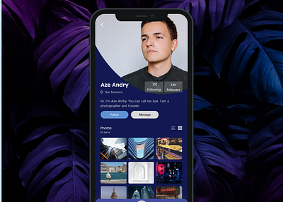 User Profile app application daily ui design photo photo app photographer ui uiux user profile