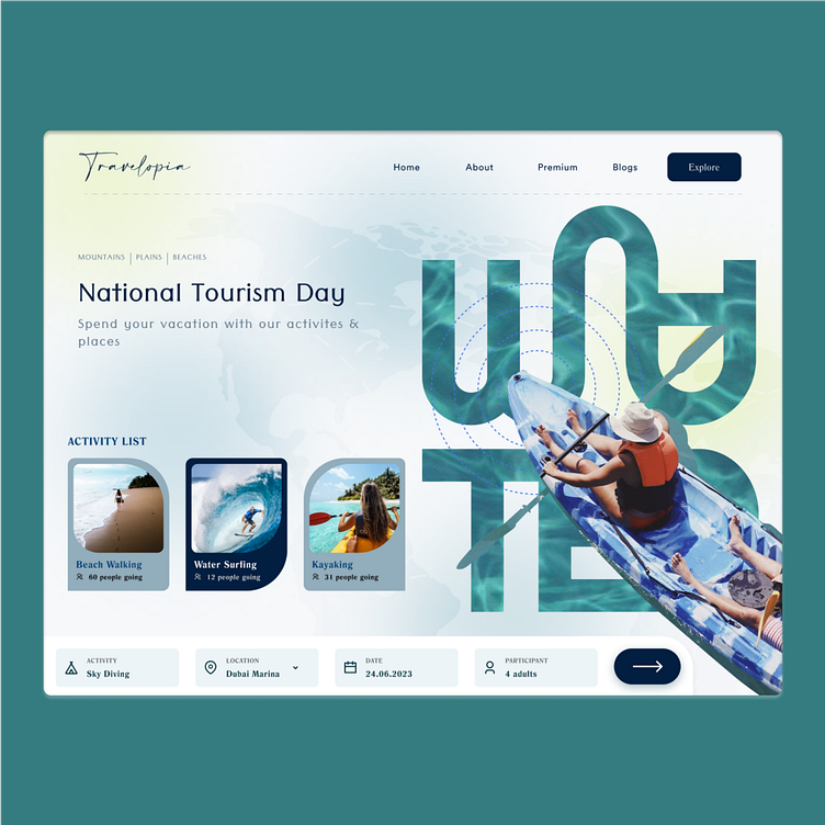 Tourism Web Ui by Hetvi Faldu on Dribbble