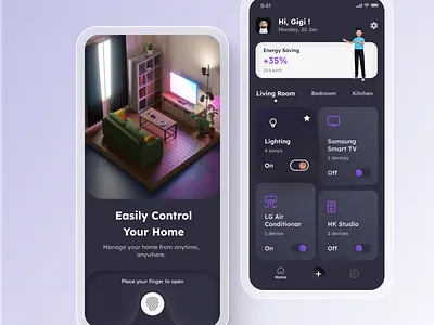 House App UI appui graphic design house housecontrolapp ui ux