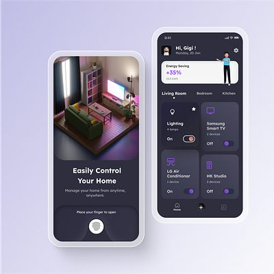 House App UI appui graphic design house housecontrolapp ui ux