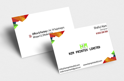 HZM PRINTEX LIMITED Visiting Card banner branding design graphic design logo visi visiting card