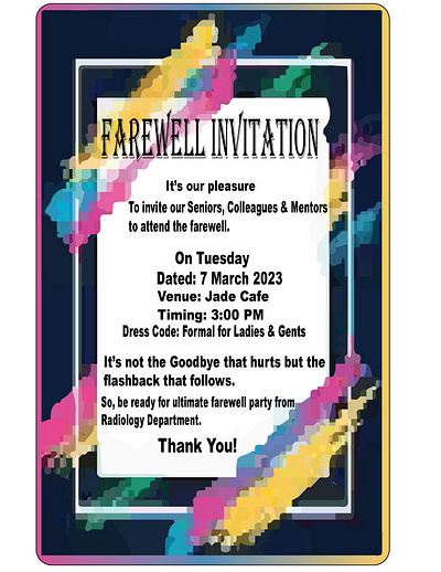 Brochure Farewell invitation branding brochure farewell invitation flyer graphic design graphic designer