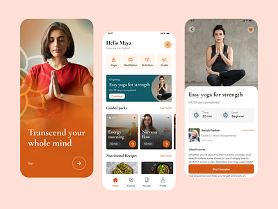 Yoga and Meditation app app appdesign art business concept creative daily ui design meditation ui uiux