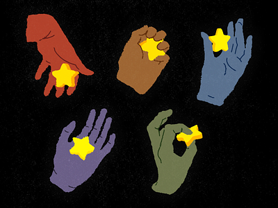 hands sketch flat gesture hands illustration star vector