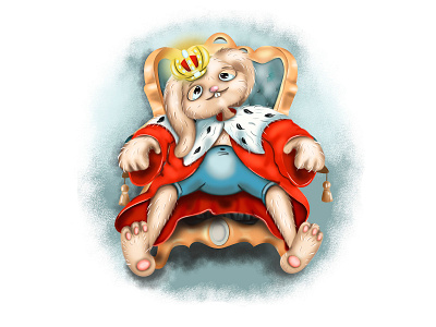 Rabbit in a royal outfit). adobe photoshop animal bunny cartoon character character desing cute design graphic design illustration king rabbit the crown