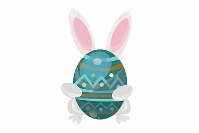 Bunny Holding Egg Easter adobe illustrator bunny colorful cute design easter easter egg egg eggs graphic design illustration rabbit vector