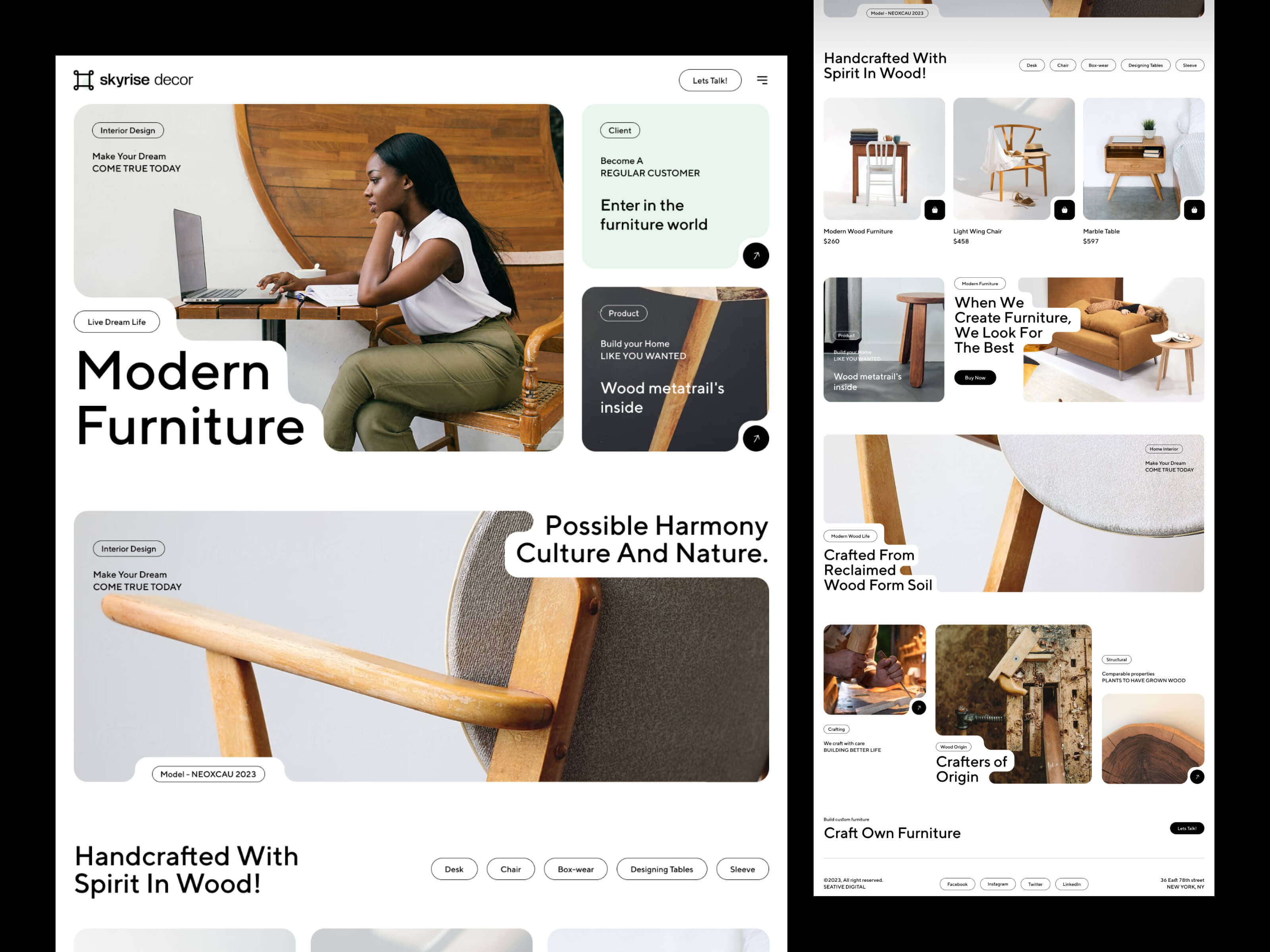 Example of eCommerce Website: Skyrise Decor Landing Page