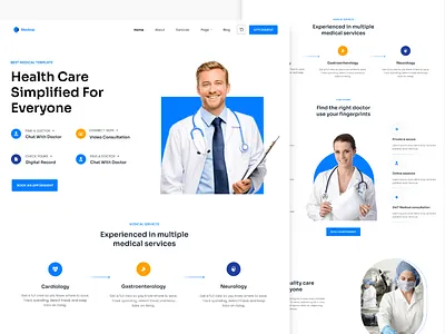 Healthcare website- Landing Page Design 3d animation app branding design graphic design healthcare healthcare website illustration logo medical medical website motion graphics typography ui ux vector