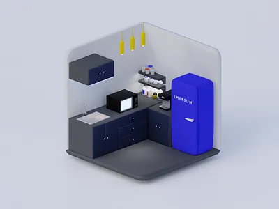 Miniature Kitchen 3d 3d room 3dart 3dblender art blender branding design home illustration kitchen miniature room ui