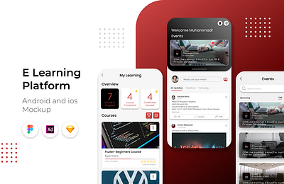 E-Learning Platform adobe xd app app ui design e learning figma graphic design mobile app photoshop sketch ui user experience user interface ux
