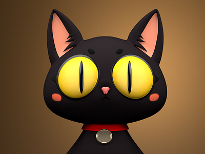 Cartoon cat 3d model 3d animation black blender cartoon cat chibi cute design game graphic design illustration model simple soft