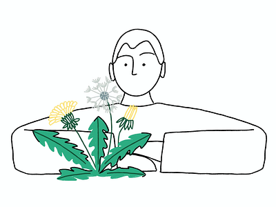 Dandelion animation character dandelion flower illusionen illustration motion peachtober plant procreate