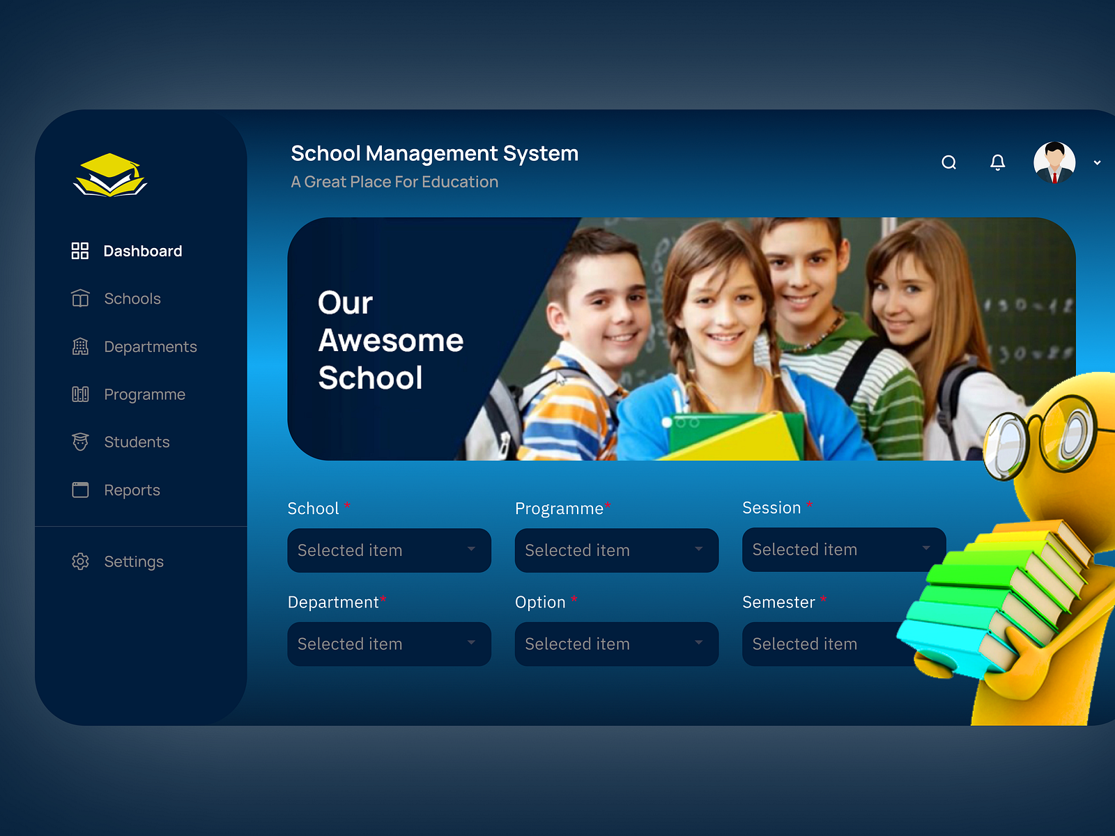 School Management System Website Dashboard Web Page Design by Sanjaya ...