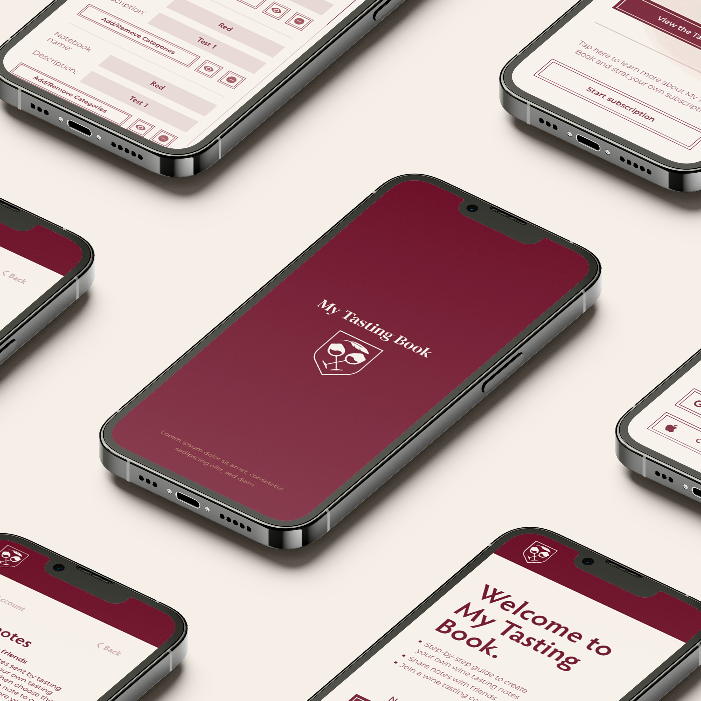 My Tasting Book braindg branding uidesign vinetasting wine wineapp winetasting wino