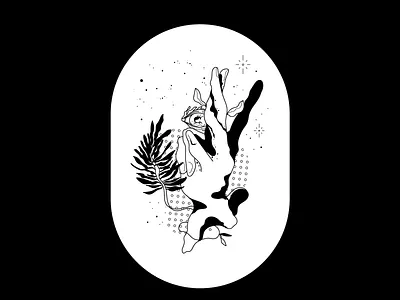 Fingers Crossed hand illustration vector