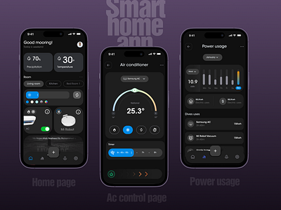 Smart Home App app app design apple control creative design home interface iphone iso minimal product remote smart app smart home ui ux work