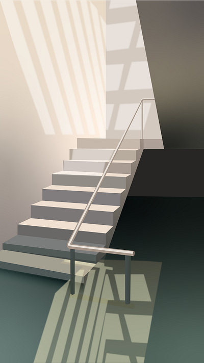 Stairs graphic design illustration reflection stairs water