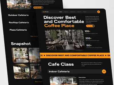 Cafe Finder Website Design Concept branding cafe cafe finder concept design design web finder graphic design landing page ui ui design ux web design web design concept