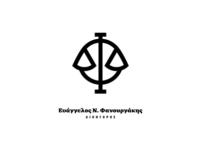 Evangelos Fanourgakis • Lawyer balance crete greece justice lawyer logo scales