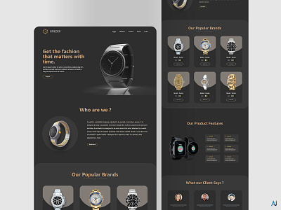 Luxury Watch Home Page branding design follow me forsale illustration logo popular ui uidesign webdesign